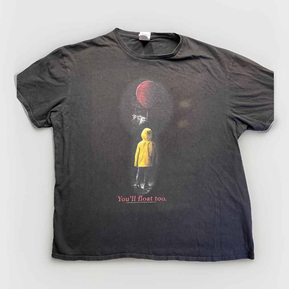 Stephen Kings IT Shirt Mens Size XL Scary Clown Balloon Horror Movie Faded Y2K